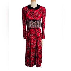 Karin Stevens Chadwicks Vintage Red Plaid 2 PC Lightweight Suit Skirt Set NWT